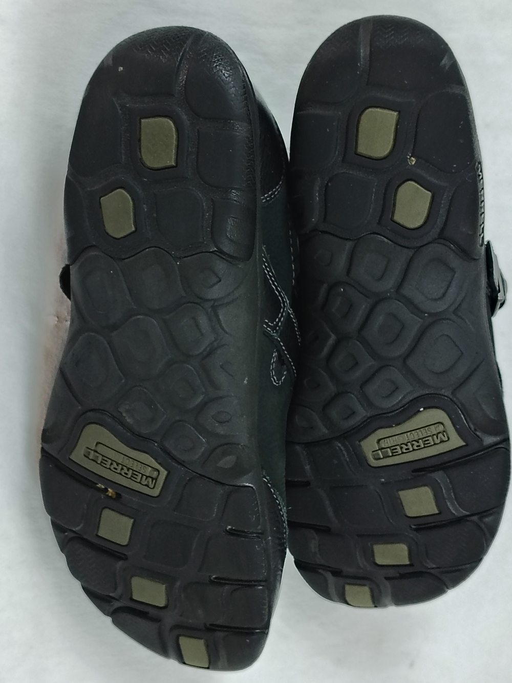 Women's Merrell Black Leather Slip-On Loafers with Orange Insole Size 8.5 - Picture 5 of 7